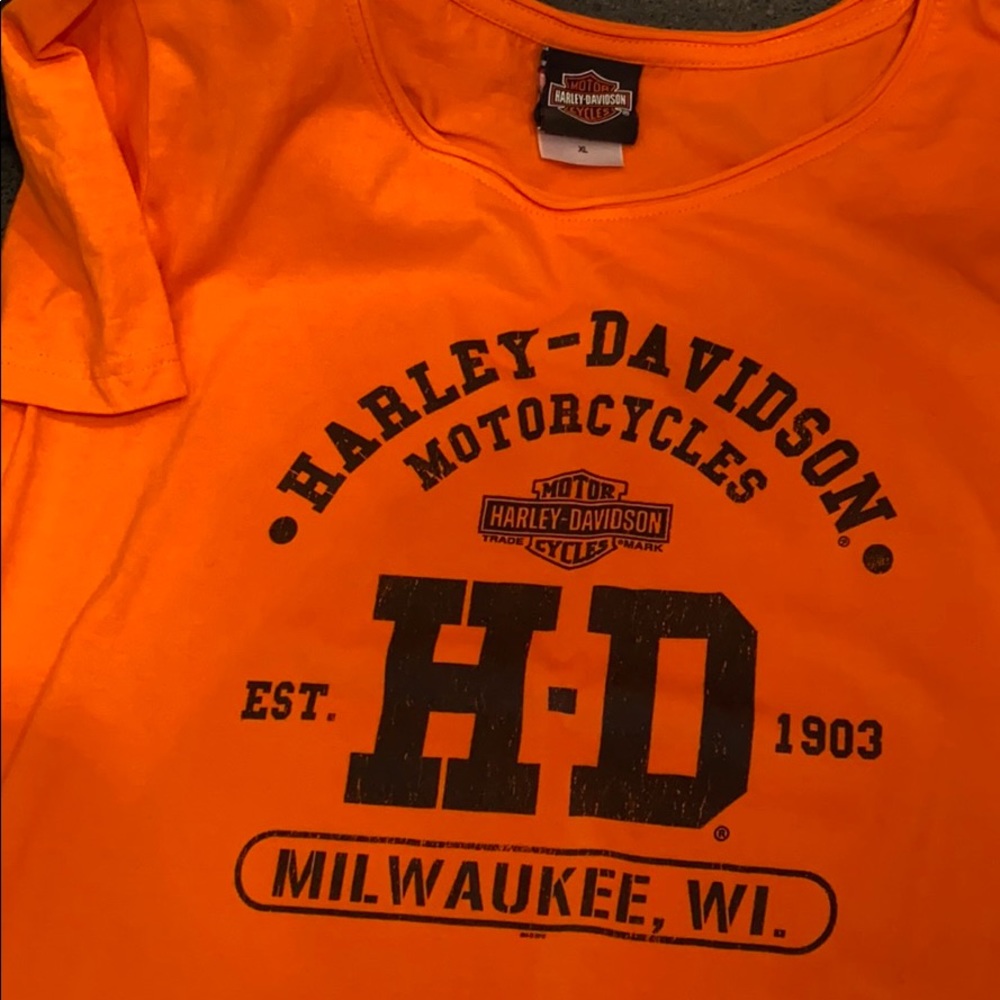 Harley Davidson orange top